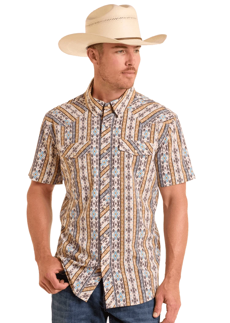 PANHANDLE SLIM Shirts Panhandle Slim Men's Wallpaper Snap Performance Short Sleeve Shirt TMN3S06512