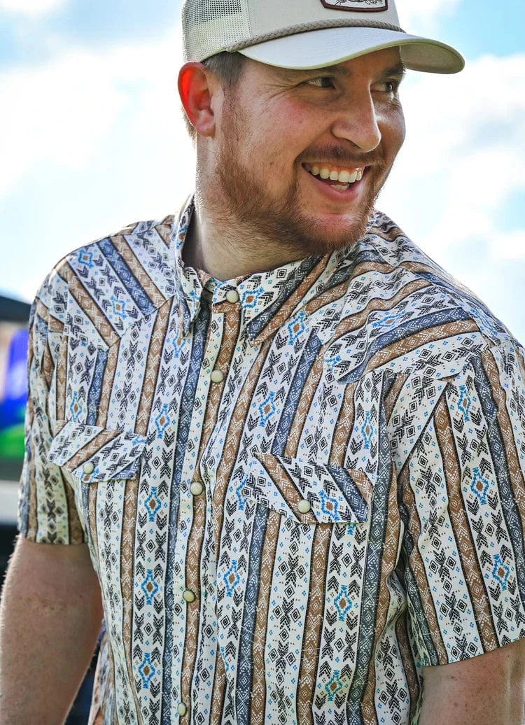 PANHANDLE SLIM Shirts Panhandle Slim Men's Wallpaper Snap Performance Short Sleeve Shirt TMN3S06512