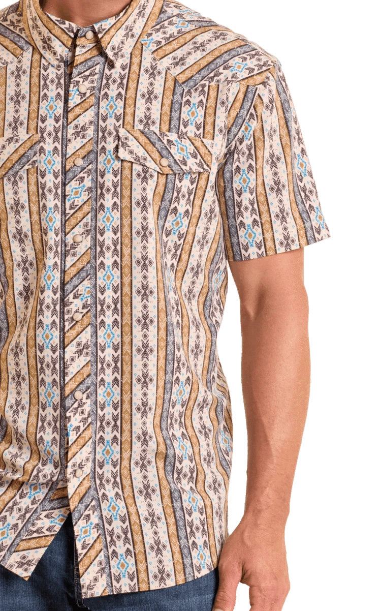 PANHANDLE SLIM Shirts Panhandle Slim Men's Wallpaper Snap Performance Short Sleeve Shirt TMN3S06512