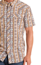 PANHANDLE SLIM Shirts Panhandle Slim Men's Wallpaper Snap Performance Short Sleeve Shirt TMN3S06512