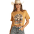 Panhandle Slim Shirts Panhandle Slim Women's Rock & Roll Rodeo Mustard Crop Graphic T-Shirt BW21T03309