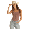 Panhandle Slim Shirts Panhandle Women's Brown Mineral Washed Rib Tank Top BW20T03249-24