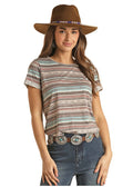 PANHANDLE SLIM Shirts Rock and Roll Cowgirl Women's Serape Short Sleeve Tee RRWT21R04V