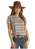 PANHANDLE SLIM Shirts Rock and Roll Cowgirl Women's Serape Short Sleeve Tee RRWT21R04V