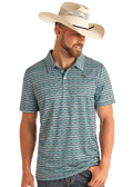 PANHANDLE SLIM Shirts Rock and Roll Men's Striped Aztec Short Sleeve Polo BM51T05993