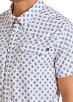 PANHANDLE SLIM Shirts Rock and Roll Men's Tek Western White Short Sleeve Shirt BMN3S06424