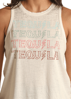 PANHANDLE SLIM Shirts Rock & Roll Cowgirl Natural Tequila Graphic Tank RRWT20R0YT