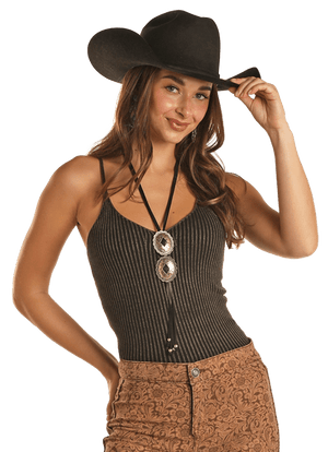 PANHANDLE SLIM Shirts Rock & Roll Cowgirl Women's Rib Knit Tank Top BW20T02051