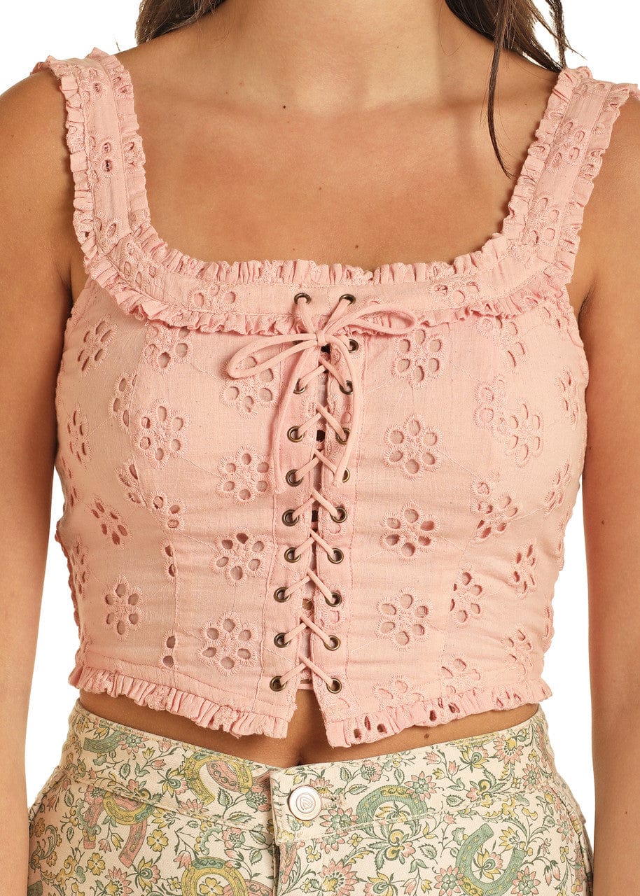 Rock & Roll Cowgirl Women's Rose Eyelet Corset BW50T03890
