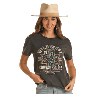 PANHANDLE SLIM Shirts Rock & Roll Cowgirl Women's Wild West Short Sleeve Graphic T-Shirt BW21T02065
