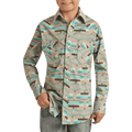 PANHANDLE SLIM Shirts Rock & Roll Denim Boy's Vintage Aztec Long Sleeve Western Snap Shirt RRBSOSR0Q0