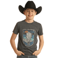 PANHANDLE SLIM Shirts Rock & Roll Denim Boys Black Short Sleeve Graphic Tee BB21T03087