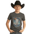 PANHANDLE SLIM Shirts Rock & Roll Denim Boys Black Short Sleeve Graphic Tee BB21T03087