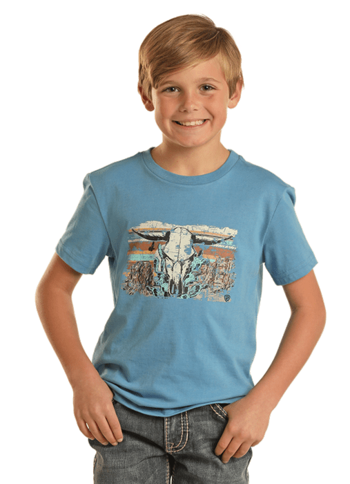 PANHANDLE SLIM Shirts Rock & Roll Denim Boys Royal Desert Graphic Short Sleeve T-Shirt BB21T02427