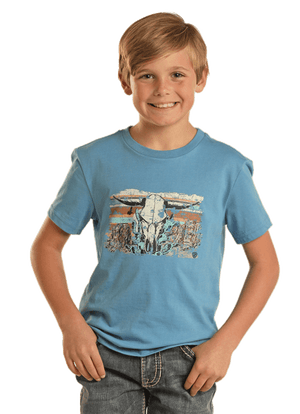 PANHANDLE SLIM Shirts Rock & Roll Denim Boys Royal Desert Graphic Short Sleeve T-Shirt BB21T02427