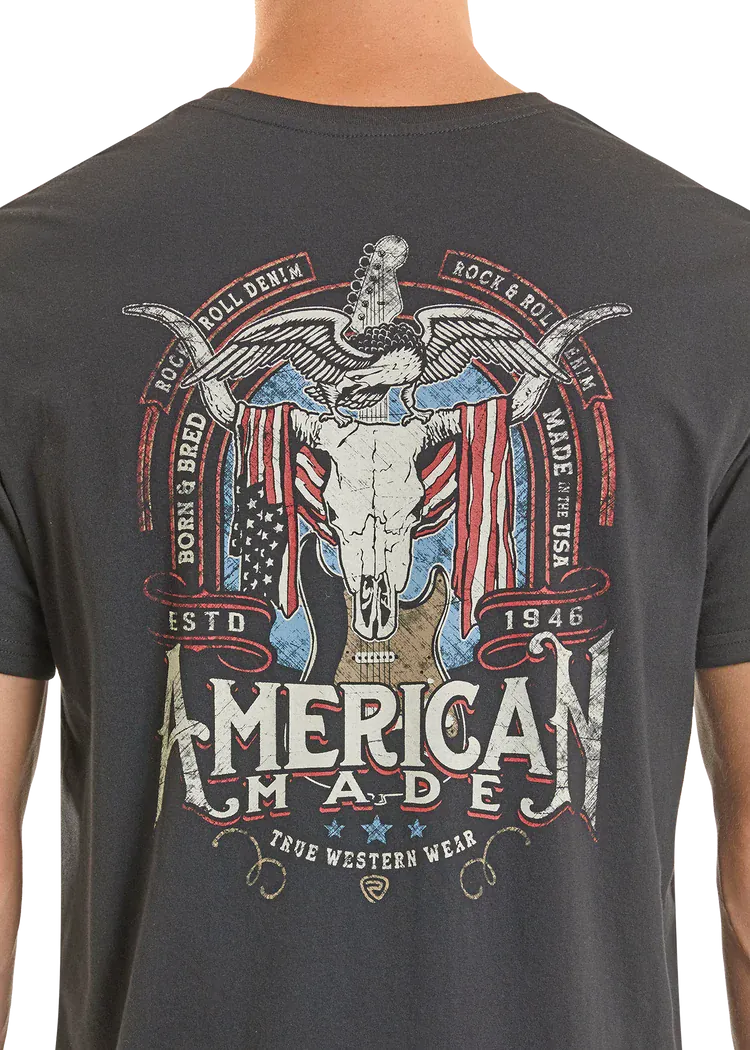 PANHANDLE SLIM Shirts Rock & Roll Denim Men's Black American Made Graphic T-Shirt BU21T08871