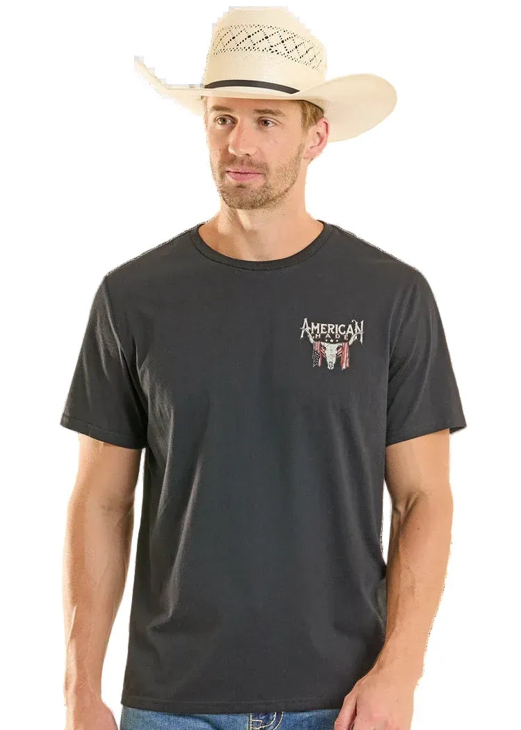 PANHANDLE SLIM Shirts Rock & Roll Denim Men's Black American Made Graphic T-Shirt BU21T08871
