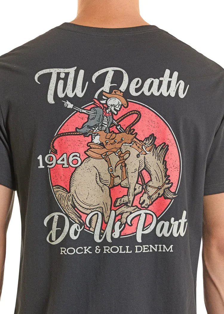 PANHANDLE SLIM Shirts Rock & Roll Denim Men's Black Till Death Graphic T-Shirt BU21T08867