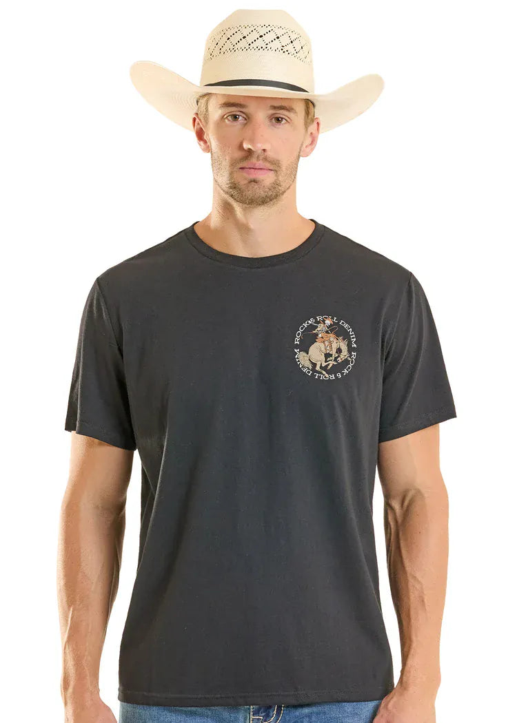 PANHANDLE SLIM Shirts Rock & Roll Denim Men's Black Till Death Graphic T-Shirt BU21T08867