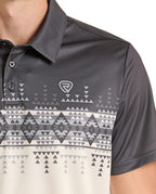 PANHANDLE SLIM Shirts Rock & Roll Denim Men's Dale Brisby Natural Border Print Polo BM51T09599