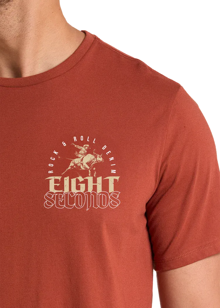 PANHANDLE SLIM Shirts Rock & Roll Denim Men's Rust Eight Seconds Graphic T-Shirt BU21T08868
