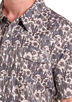 PANHANDLE SLIM Shirts Rock & Roll Denim Men's TEK Western Tan Camo Short Sleeve Snap Shirt BMN3S09446