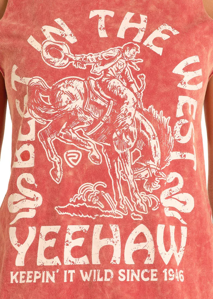 PANHANDLE SLIM Shirts Rock & Roll Denim Red Best In The West Tank Top BW20T09014