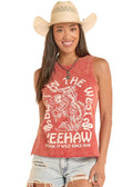 PANHANDLE SLIM Shirts Rock & Roll Denim Red Best In The West Tank Top BW20T09014