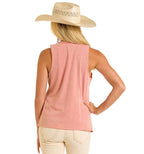 PANHANDLE SLIM Shirts Rock & Roll Denim Women's Pink Yee Haw Graphic Tank BW20T06448