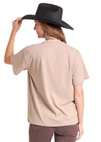 PANHANDLE SLIM Shirts Rock & Roll Denim Women's Taupe Saddle Up Oversized Graphic T-Shirt BW21T09731