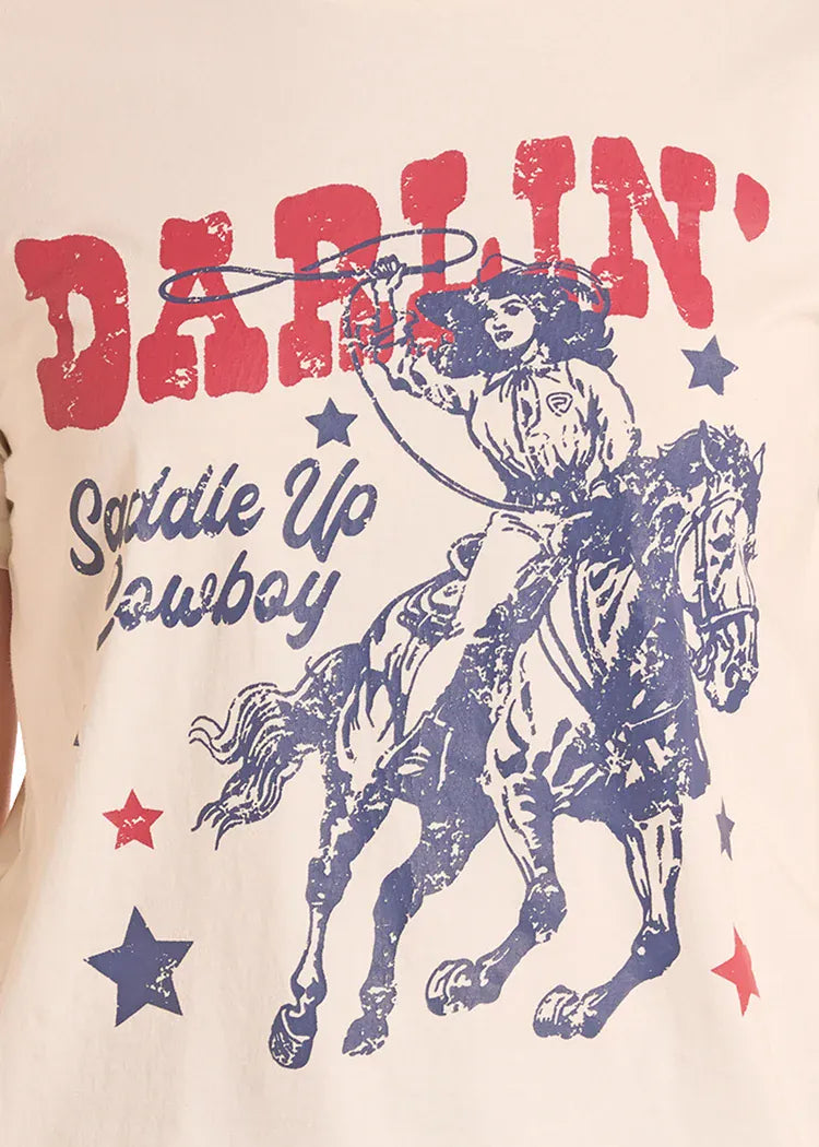 PANHANDLE SLIM Shirts Rock & Roll Women's Beige Darlin' Graphic T-Shirt BW21T08891