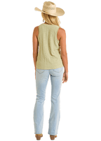 PANHANDLE SLIM Shirts Rock & Roll Women's Jade Green Knit Tank BW20T06291