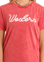 PANHANDLE SLIM Shirts Rock & Roll Women's Red Western Graphic Tee BW21T06467