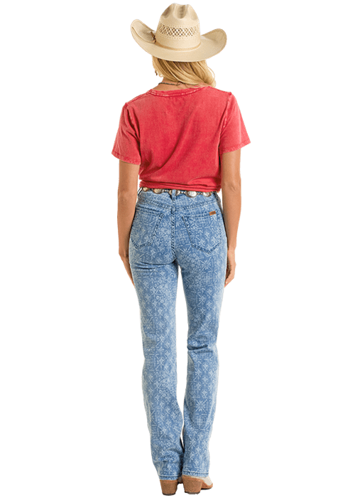 PANHANDLE SLIM Shirts Rock & Roll Women's Red Western Graphic Tee BW21T06467