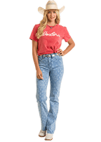 PANHANDLE SLIM Shirts Rock & Roll Women's Red Western Graphic Tee BW21T06467