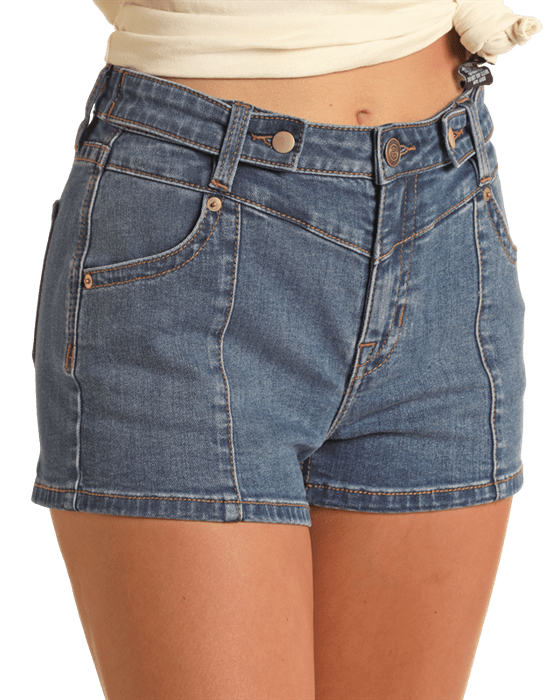 PANHANDLE SLIM Shorts Rock & Roll Cowgirl Women's Front Seaming Detail Shorts RRWD68R175