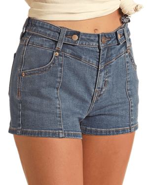 PANHANDLE SLIM Shorts Rock & Roll Cowgirl Women's Front Seaming Detail Shorts RRWD68R175