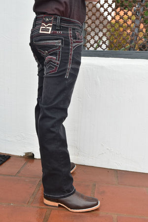 Platini Fashion Jeans Holt Kid's Black Slim Boot Cut Jeans