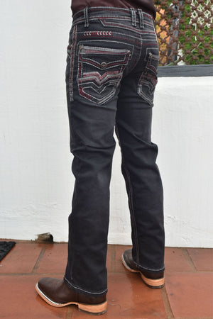 Platini Fashion Jeans Holt Kid's Black Slim Boot Cut Jeans