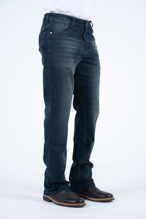 Platini Fashion Jeans Holt Men's Mid Blue Boot Cut Jeans