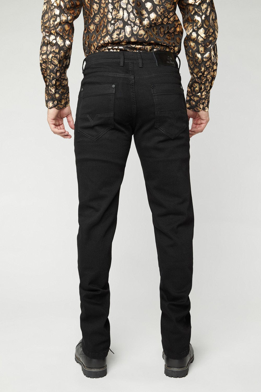 Platini Fashion Jeans Pax Men's Black Slim Stretch Jeans