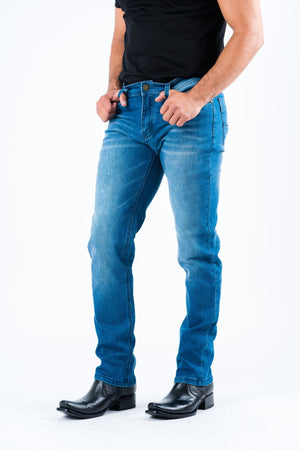 Platini Fashion Jeans Pax Men's Med Blue Slim Stretch Jeans