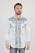 Platini Fashion Mens Mens Modern Fit Stretch Multi-Color Aztec Embroidery Shirt