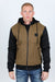Platini Fashion Outerwear Mens Fur Lined Quilted Hooded Jacket - Camel
