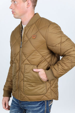 Platini Fashion Outerwear Mens Insulated Reversable Jacket - Beige