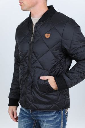 Platini Fashion Outerwear Mens Insulated Reversable Jacket - Black