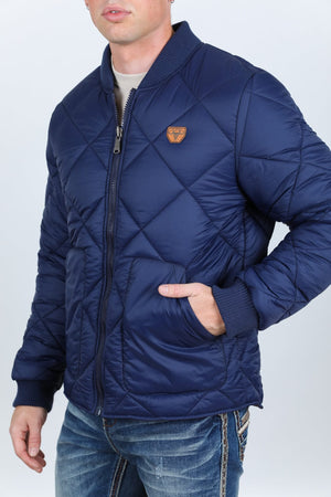 Platini Fashion Outerwear Mens Insulated Reversable Jacket - Navy