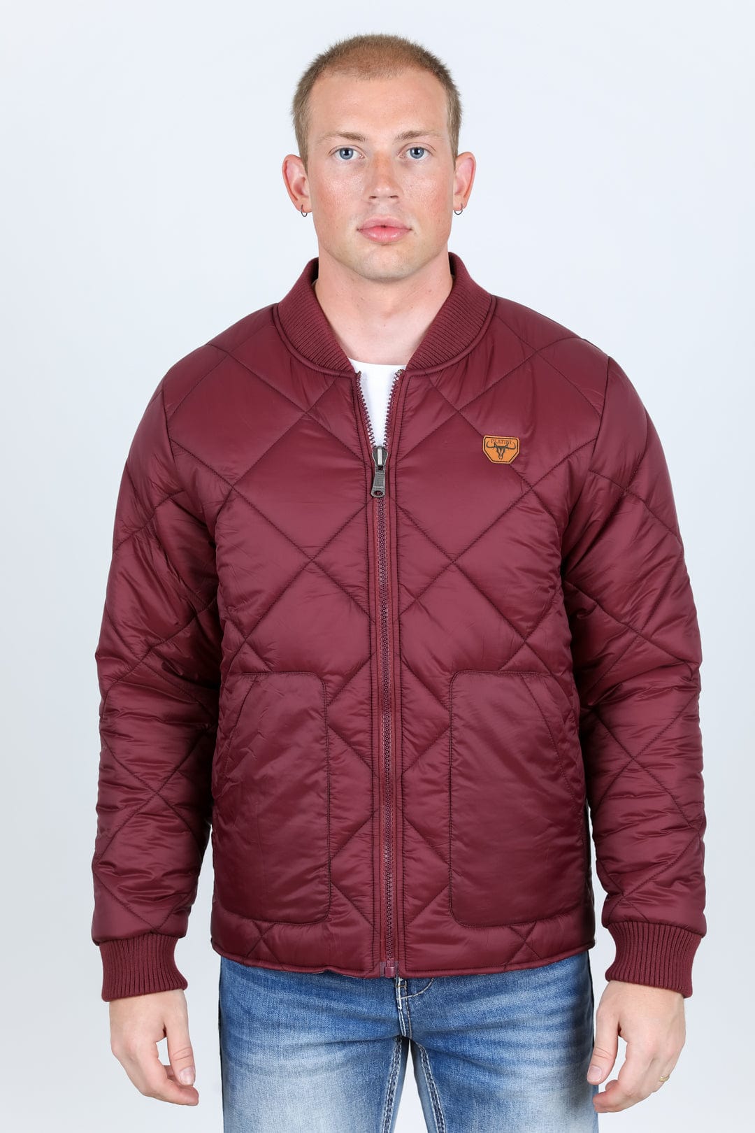 Platini Fashion Outerwear Mens Insulated Reversable Jacket - Wine
