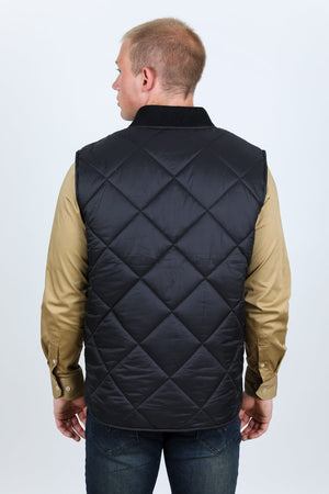 Platini Fashion Outerwear Mens Insulated Reversable Vest - Black
