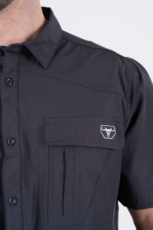 Platini Fashion Shirts Men's Fishing Charcoal Short Sleeve Shirt
